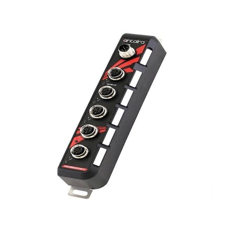 Antaira 5-Port Industrial Unmanaged Ethernet Switch, w/5- 10/100Tx M12 connectors; EOT IP67 LNX-0500-M12-67-T